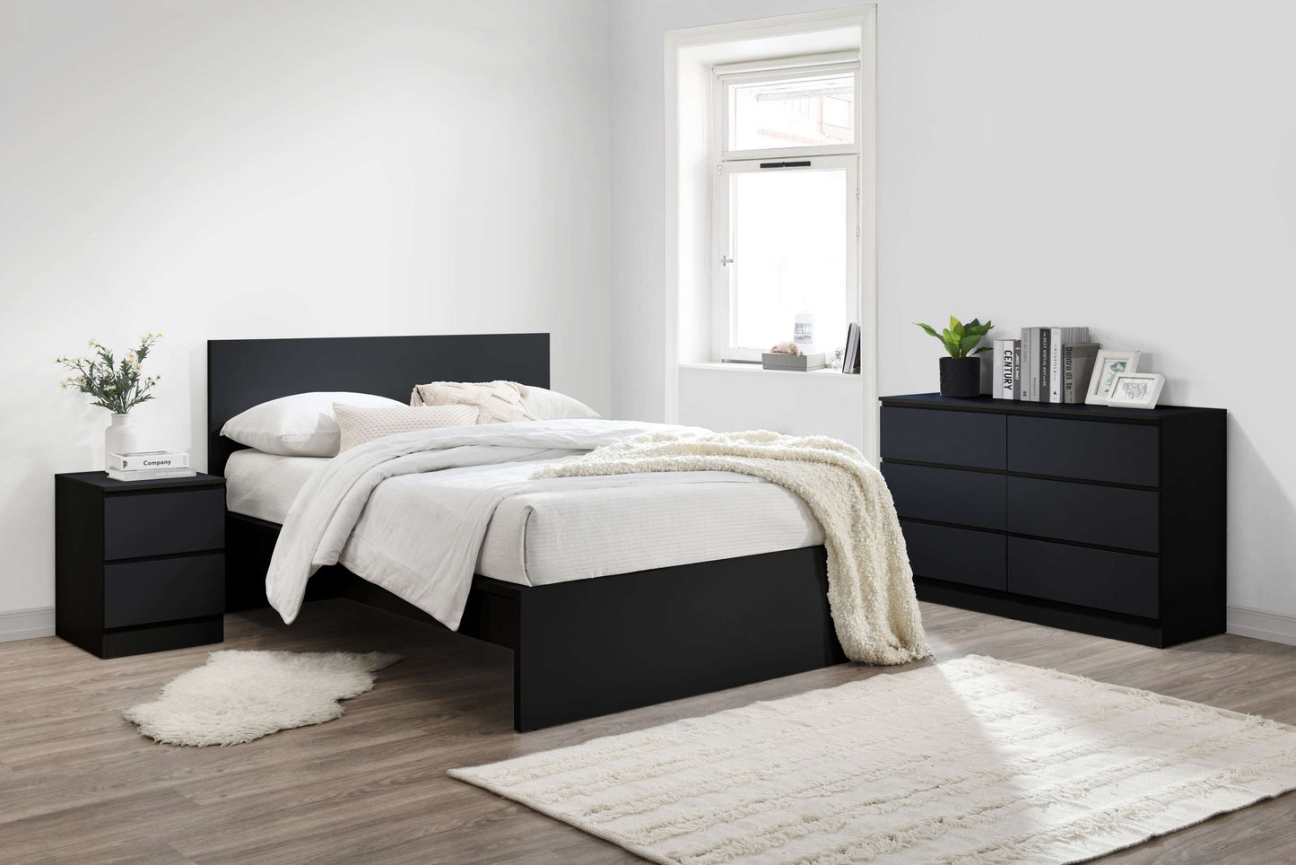 Oslo Black Wooden Bed