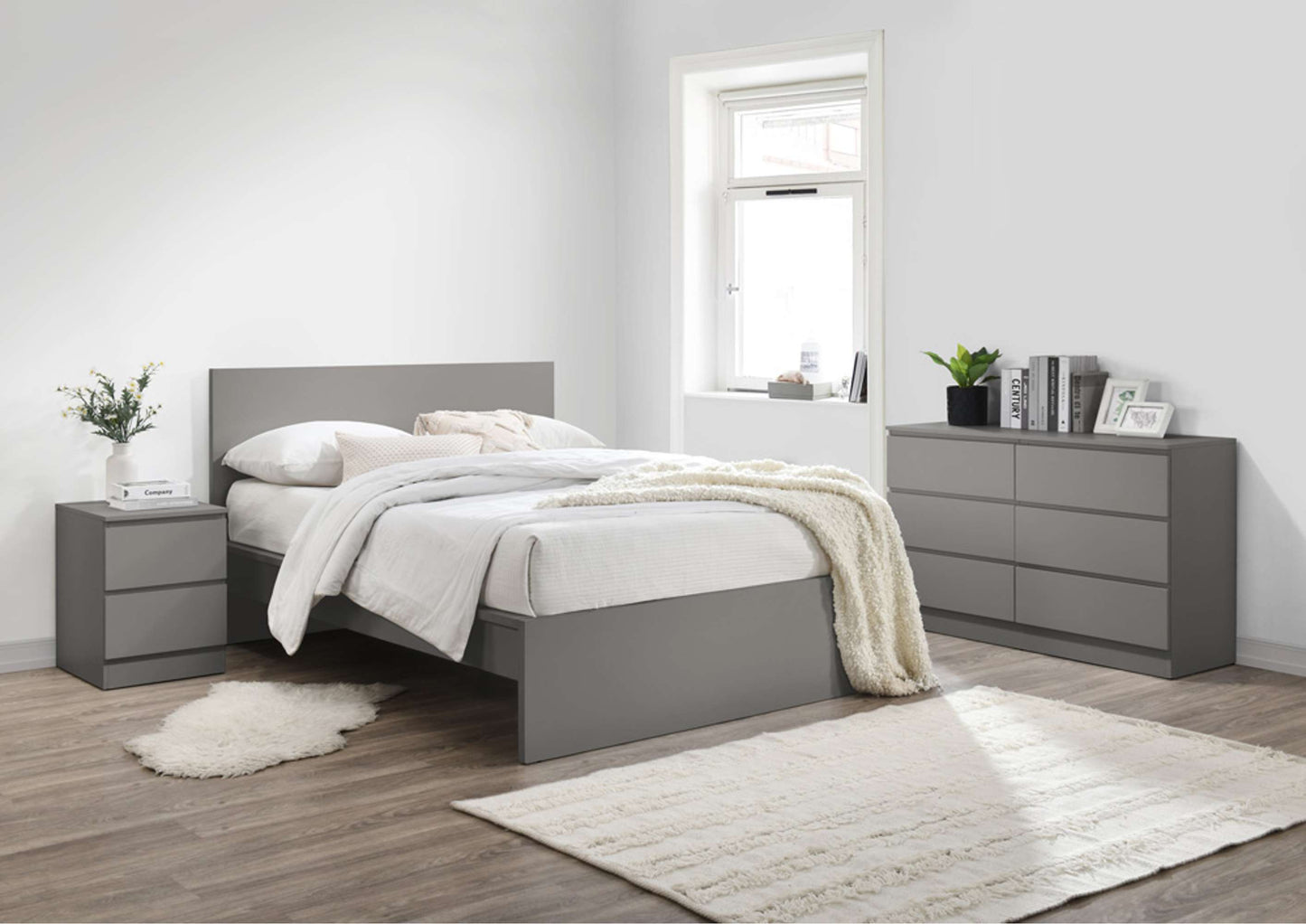 Oslo Grey Wooden Bed