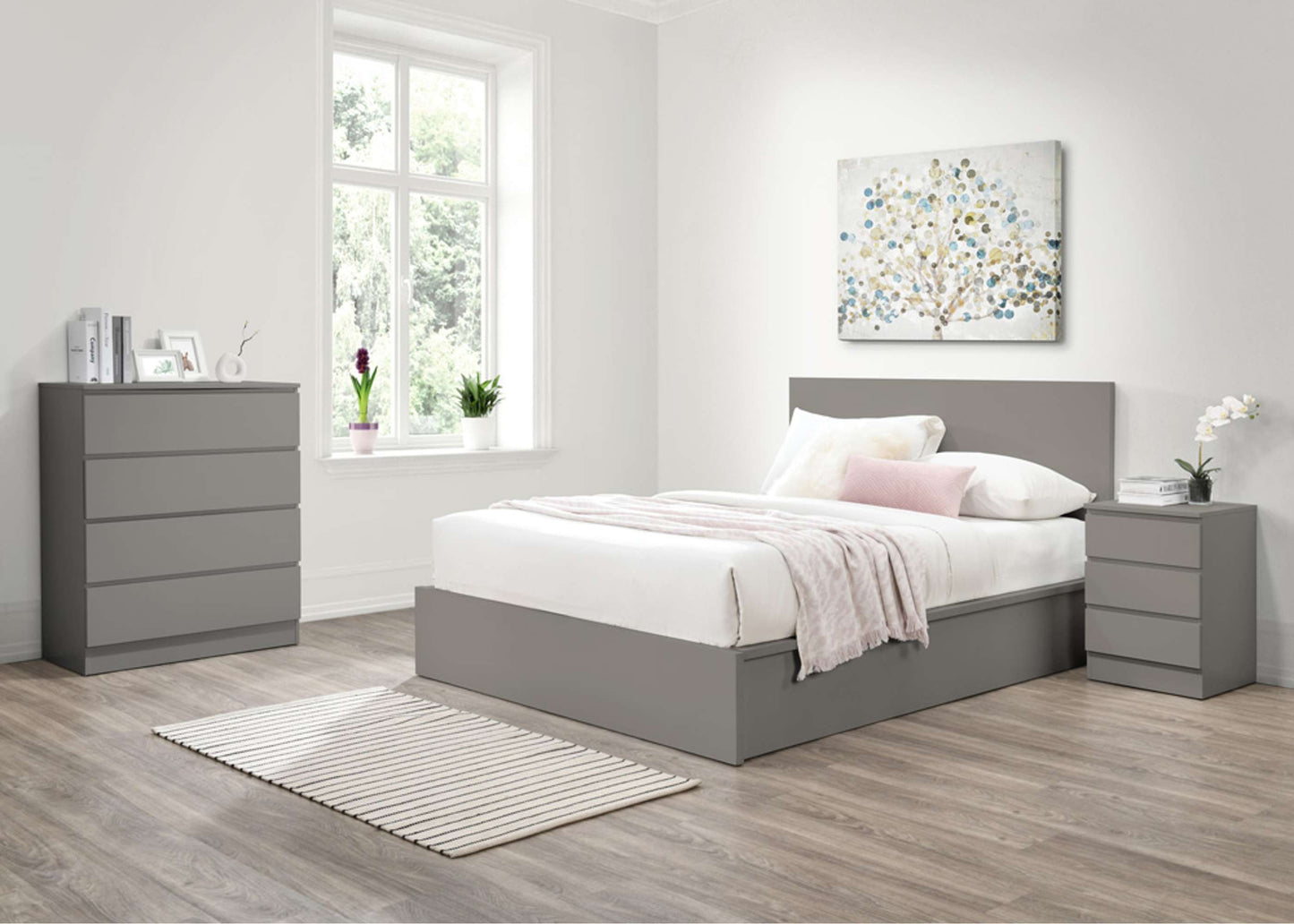 Oslo Grey Ottoman Storage Bed