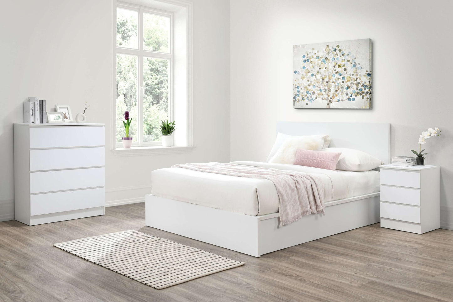 Oslo White Ottoman Storage Bed