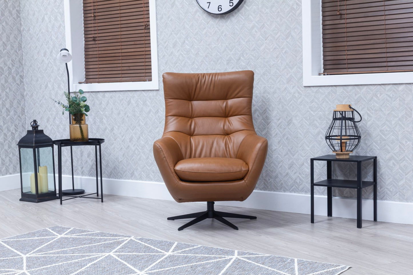 Orbit Saddle Leather Luxury Swivel Chair