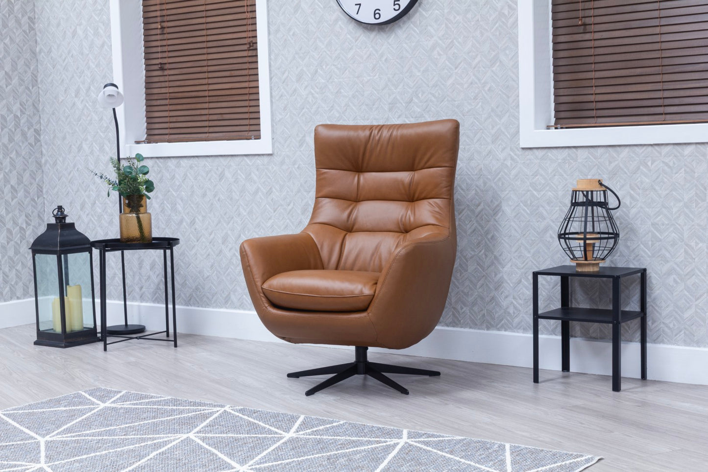 Orbit Saddle Leather Luxury Swivel Chair