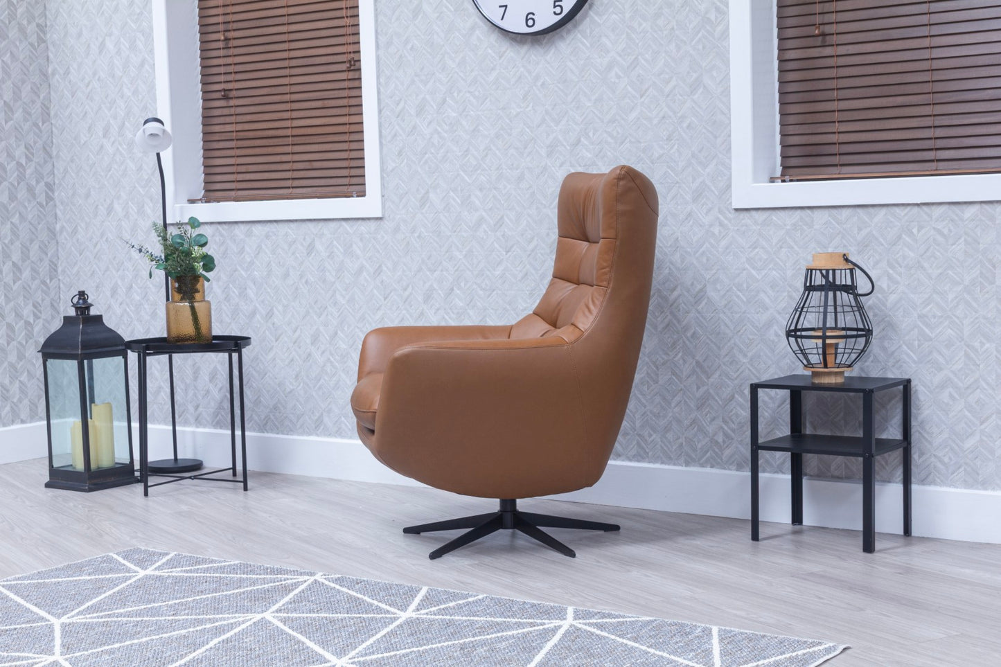 Orbit Saddle Leather Luxury Swivel Chair