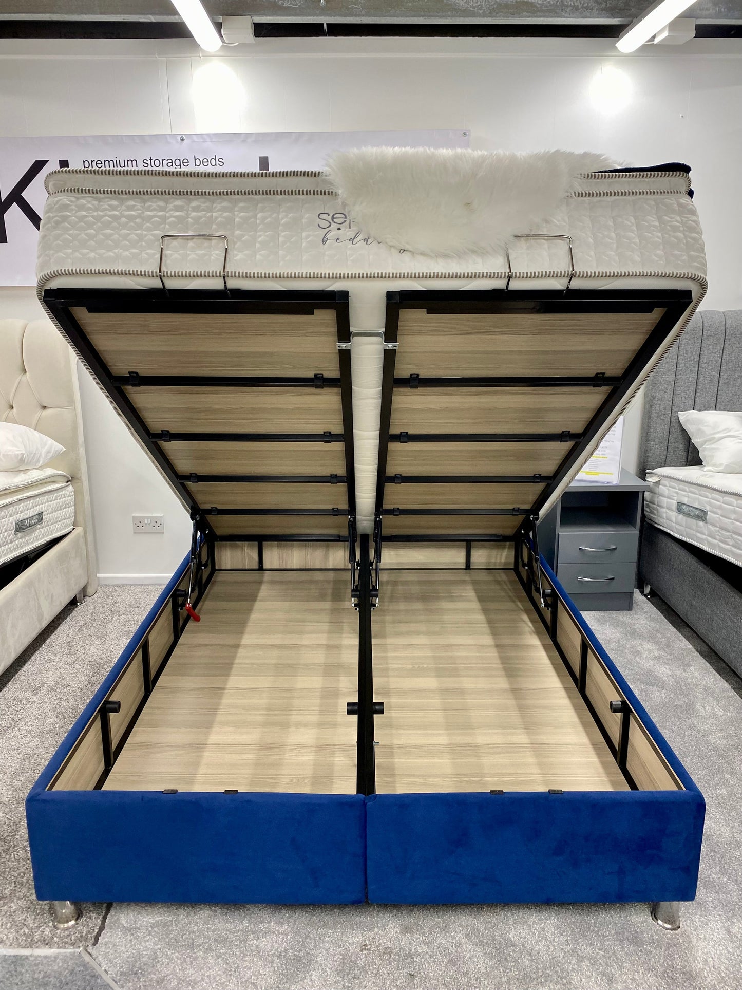Kingsley Gas Lift Storage Beds - Dreamy Blue