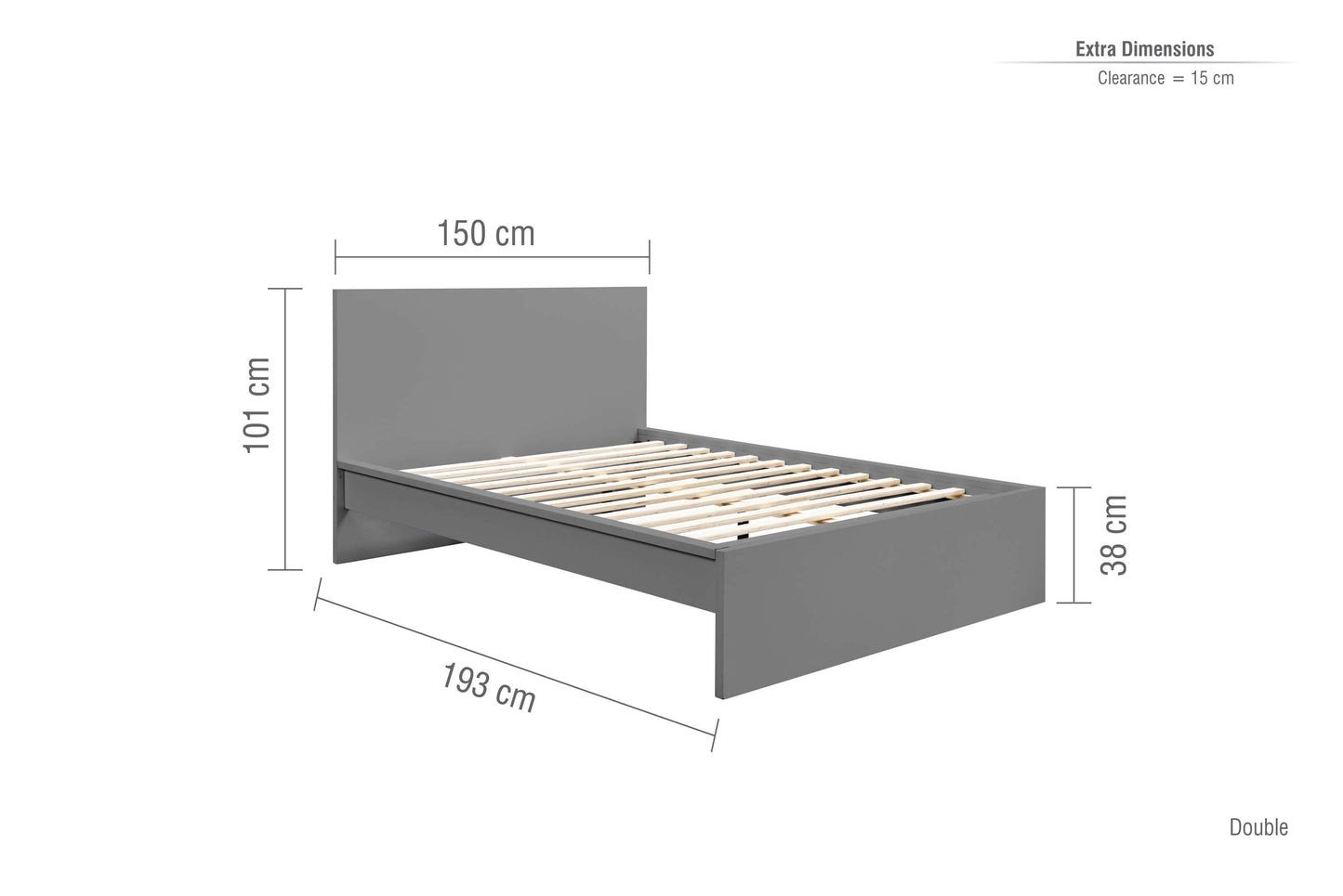 Oslo Grey Wooden Bed