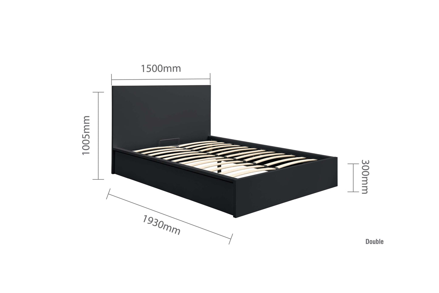 Oslo Black Ottoman Storage Bed