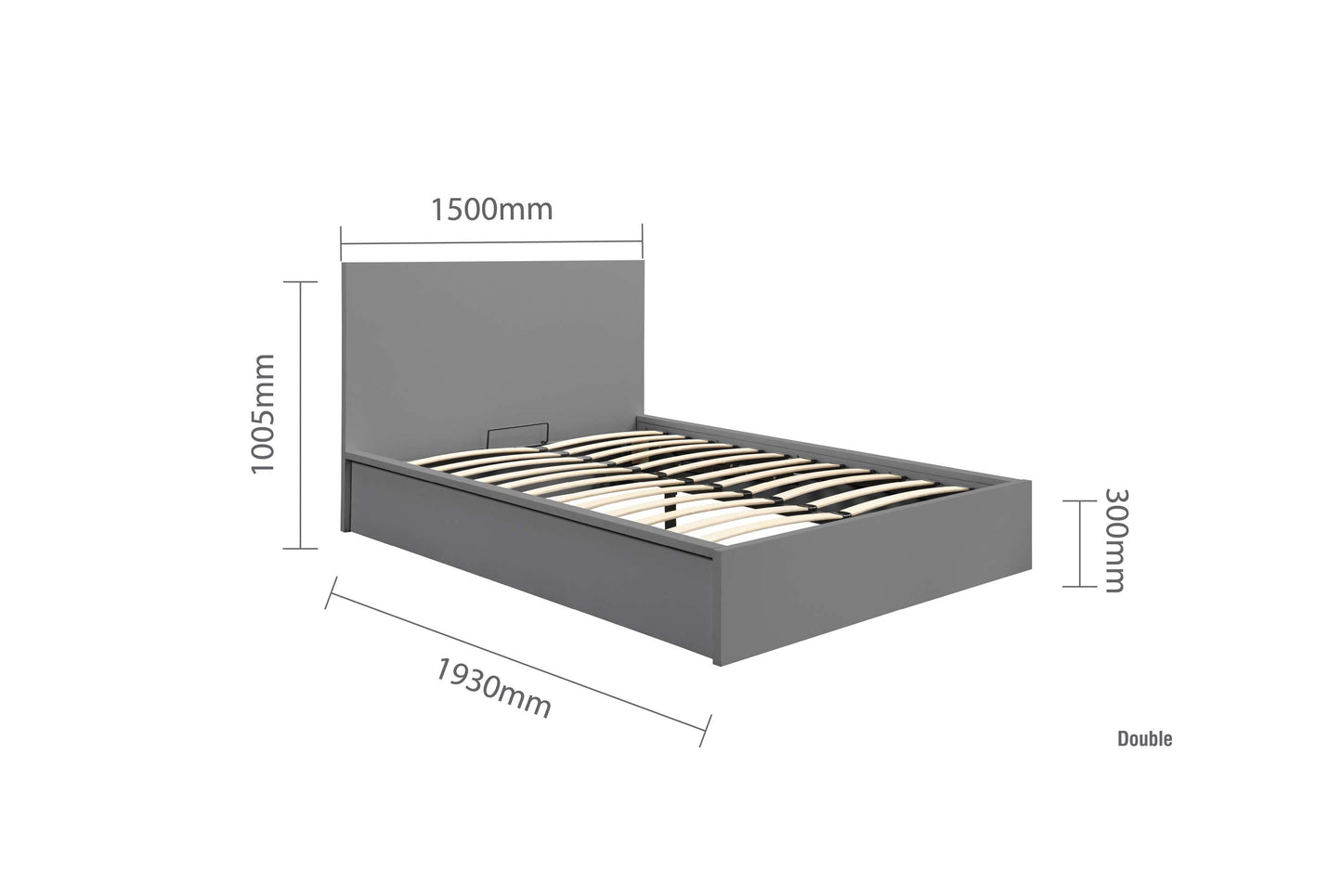 Oslo Grey Ottoman Storage Bed