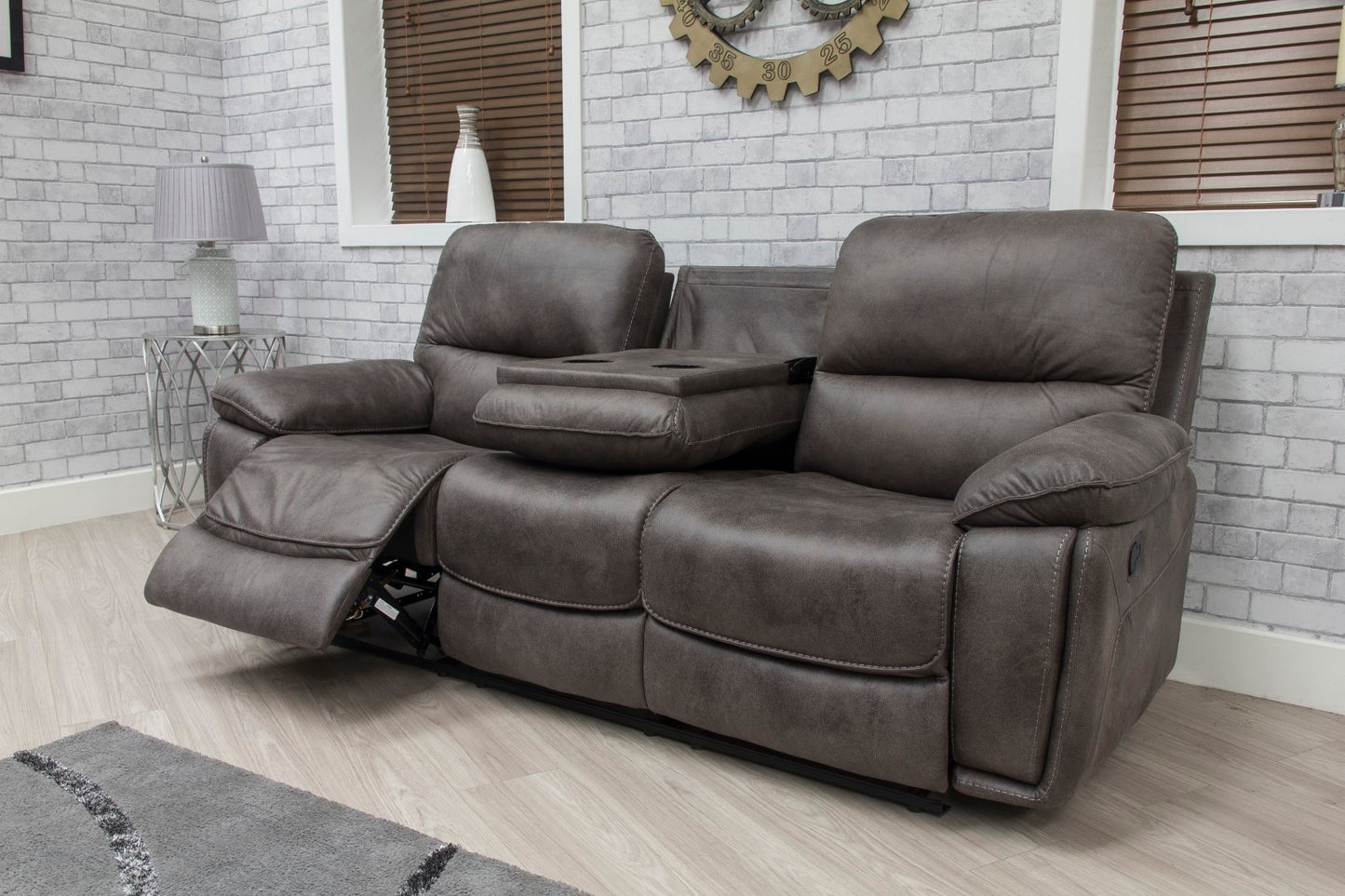 Estelle Grey Fabric Recliner Sofas