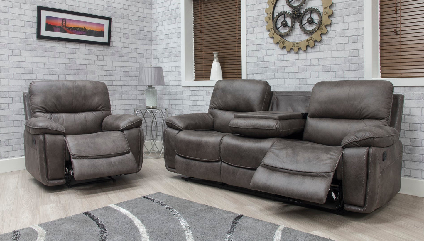 Estelle Grey Fabric Recliner Sofas