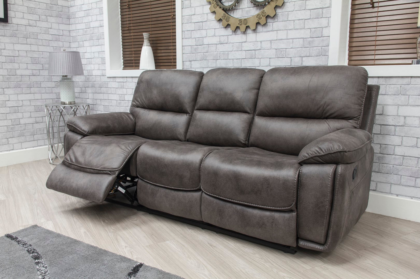 Estelle Grey Fabric Recliner Sofas