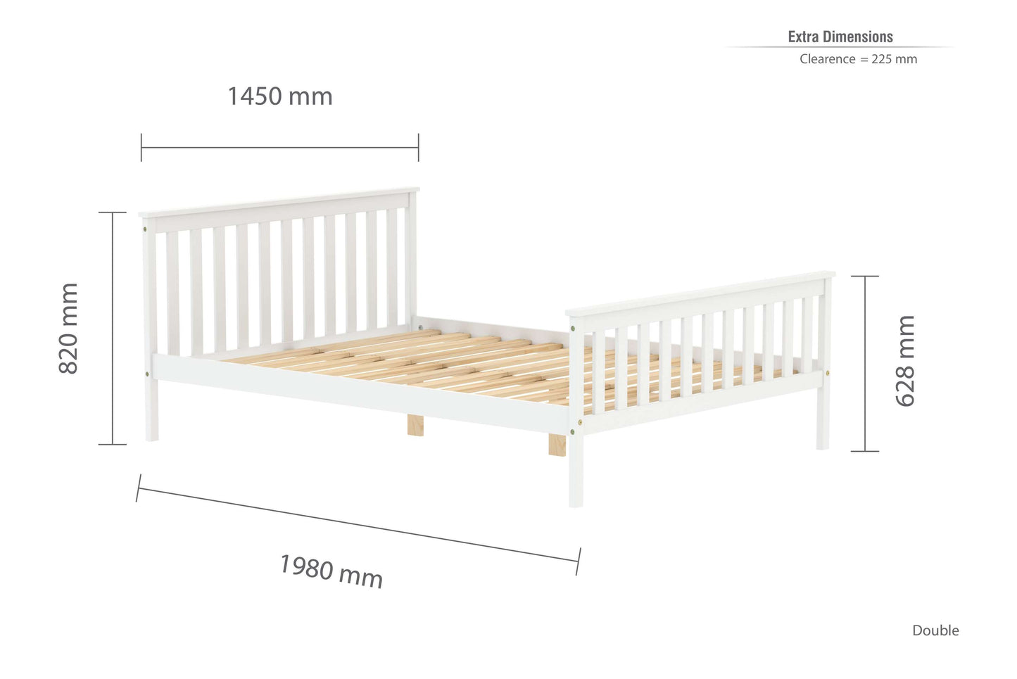 Oxford White Wooden Bed
