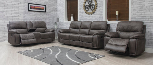 Estelle Grey Fabric Recliner Sofas
