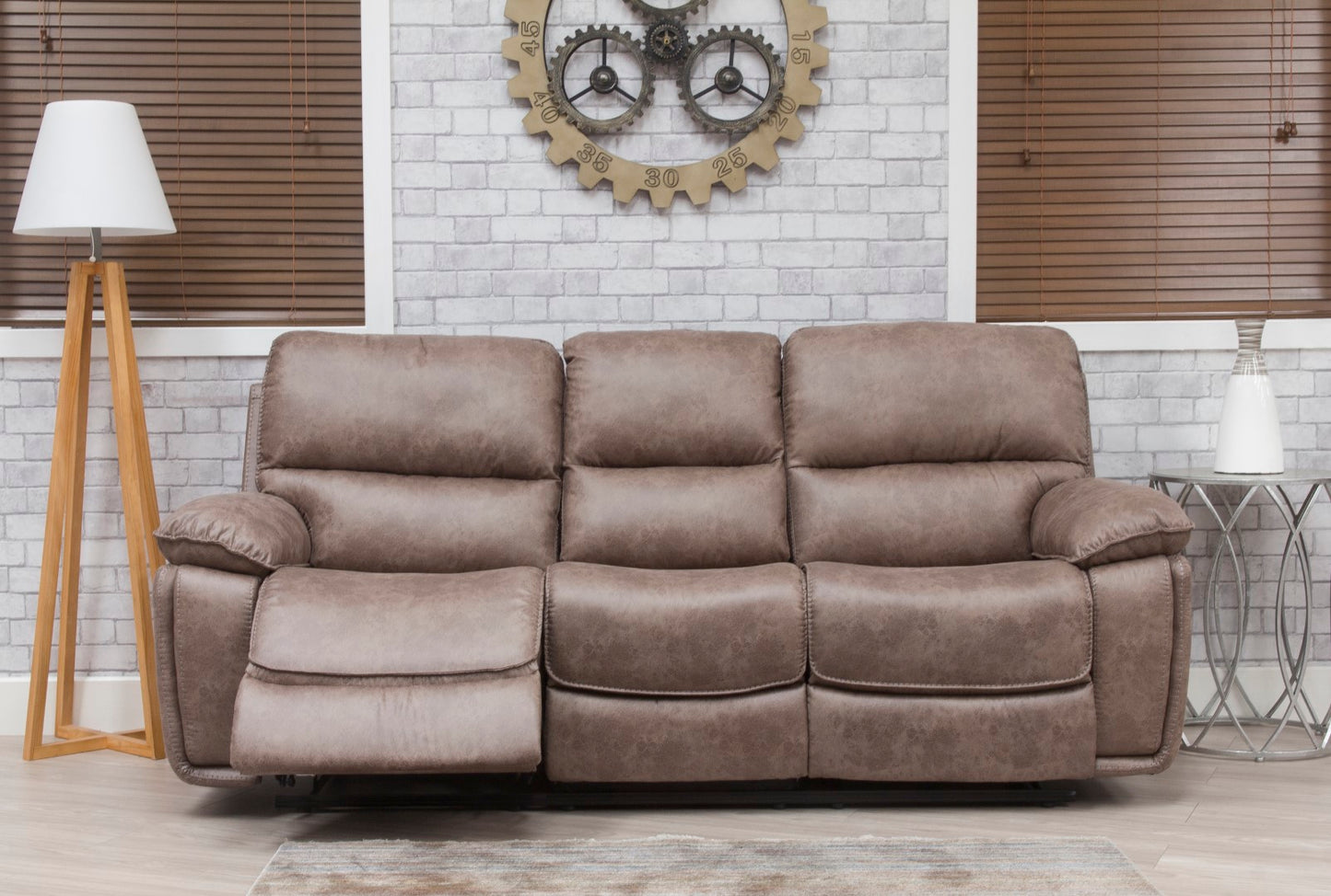 Estelle Sandstone Fabric Recliner Sofas