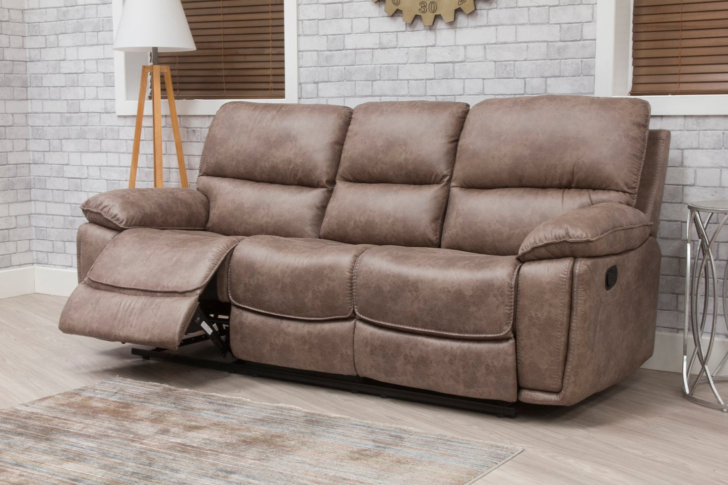 Estelle Sandstone Fabric Recliner Sofas