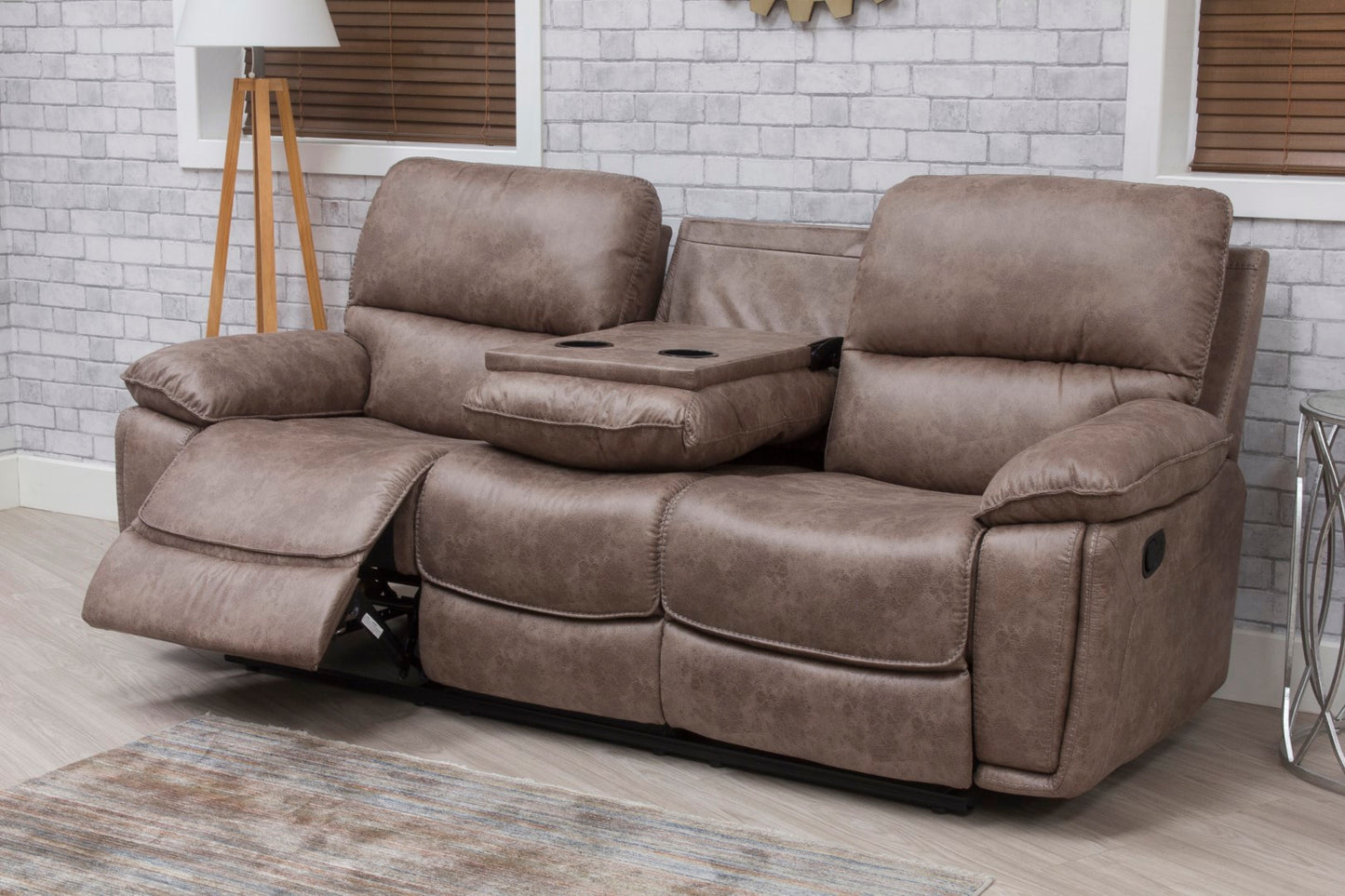 Estelle Sandstone Fabric Recliner Sofas