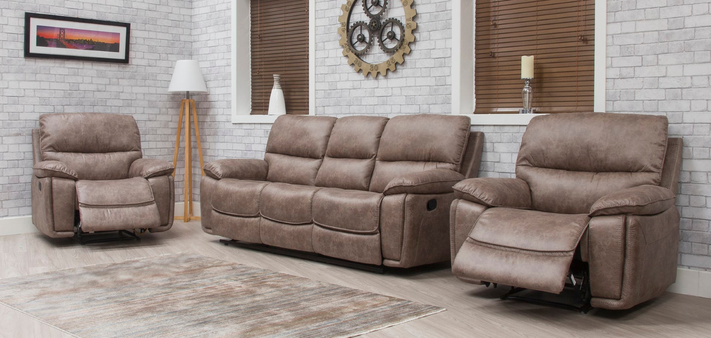 Estelle Sandstone Fabric Recliner Sofas
