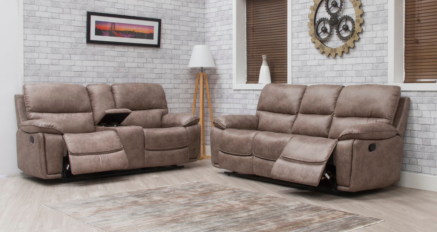 Estelle Sandstone Fabric Recliner Sofas