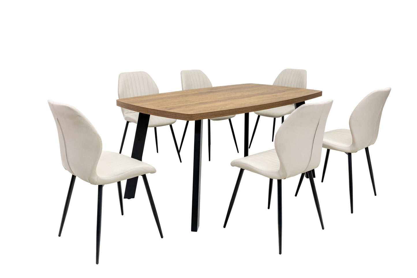 Ashbourne 1.2m Extending (+40cm) Dark Oak Dining Table Set + Santorini Dining Chairs