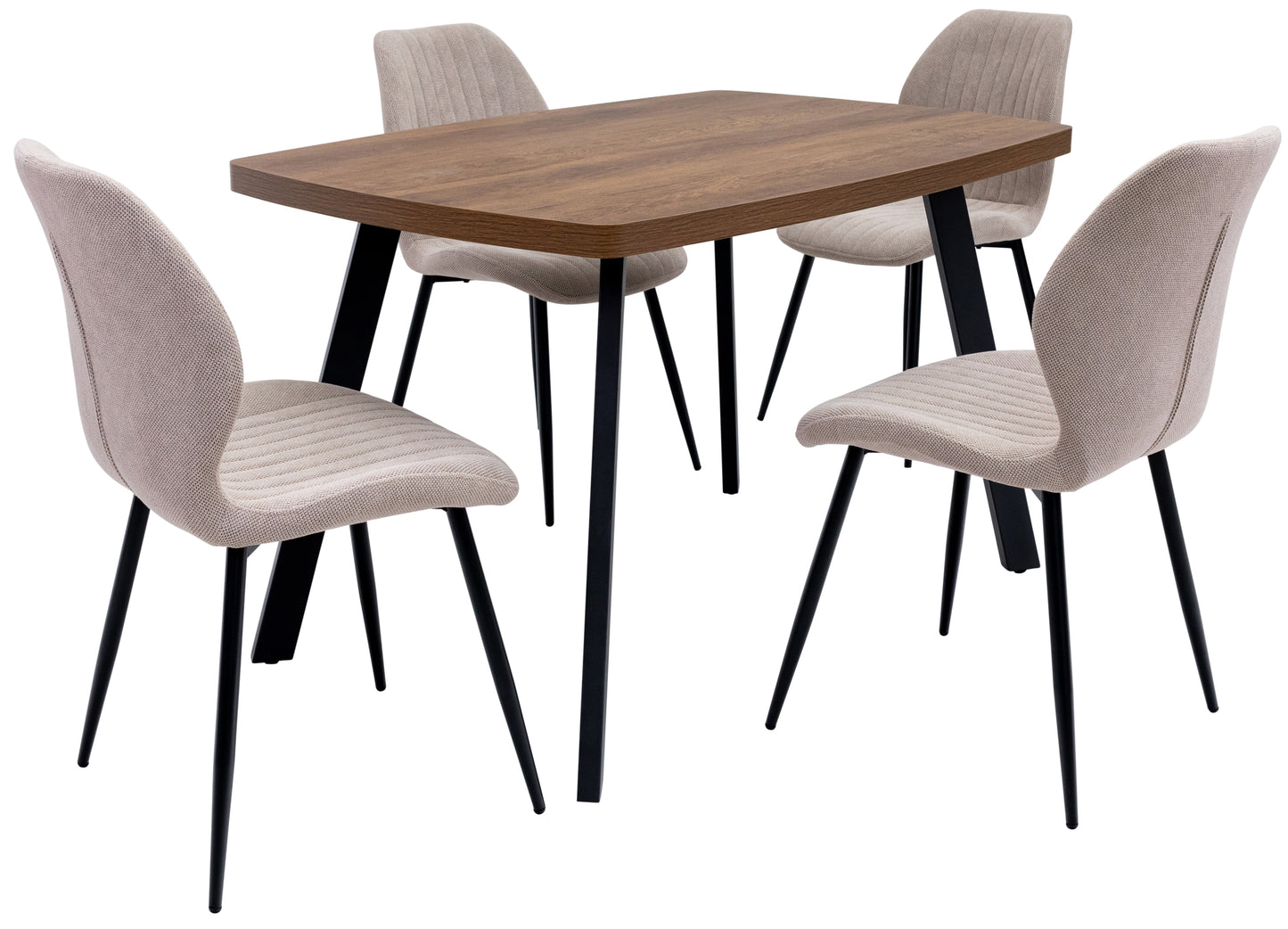 Ashbourne 1.2m Dark Oak Dining Table Set + Ashton Dining Chairs