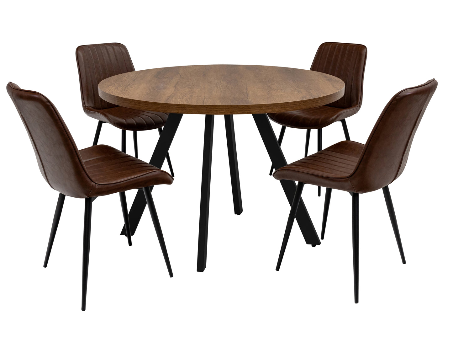 Ashbourne 1.1m Dark Oak Round Dining Table