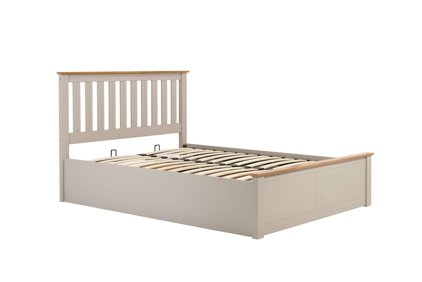 Phoenix Pearl Grey Ottoman Storage Bed