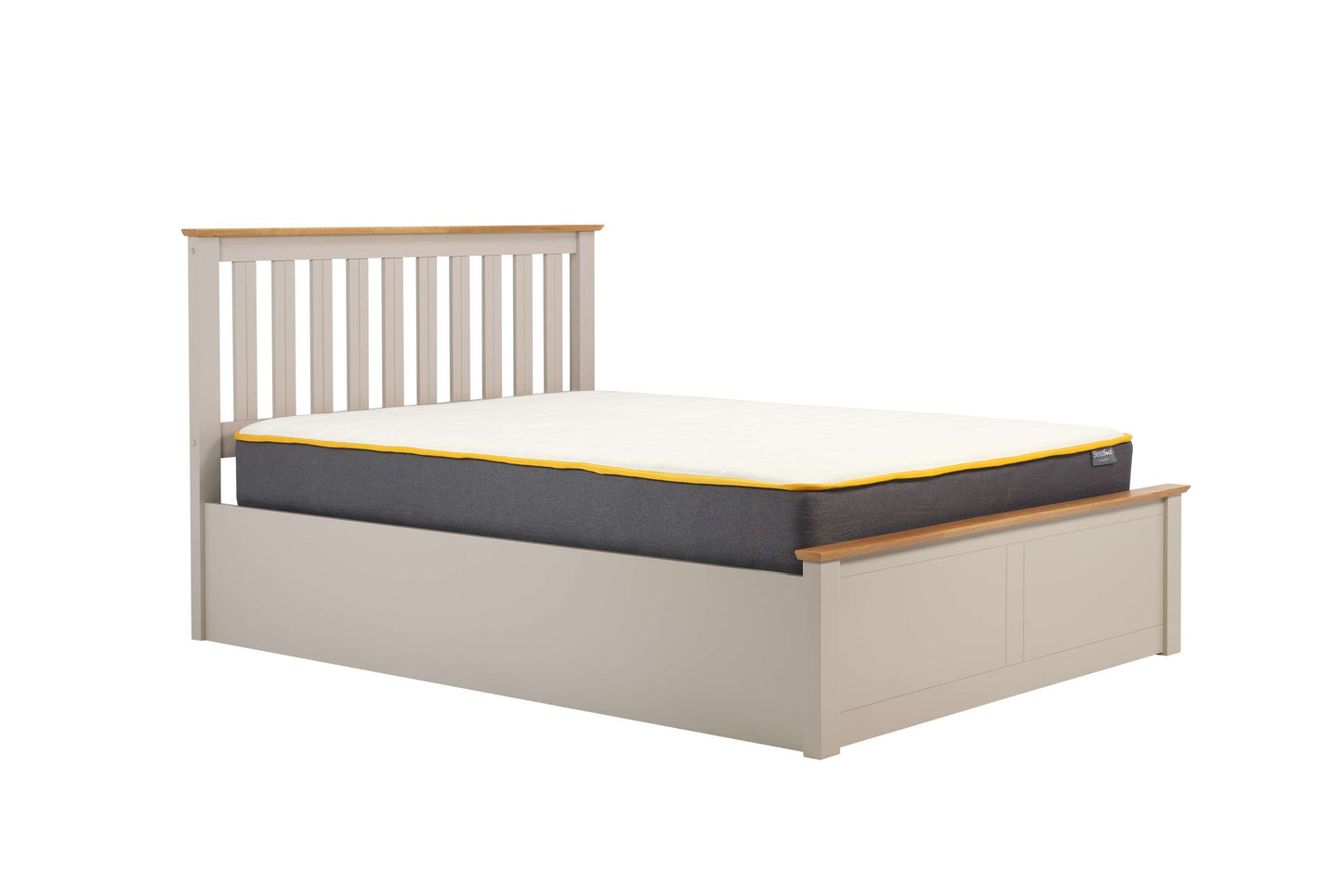 Phoenix Pearl Grey Ottoman Storage Bed
