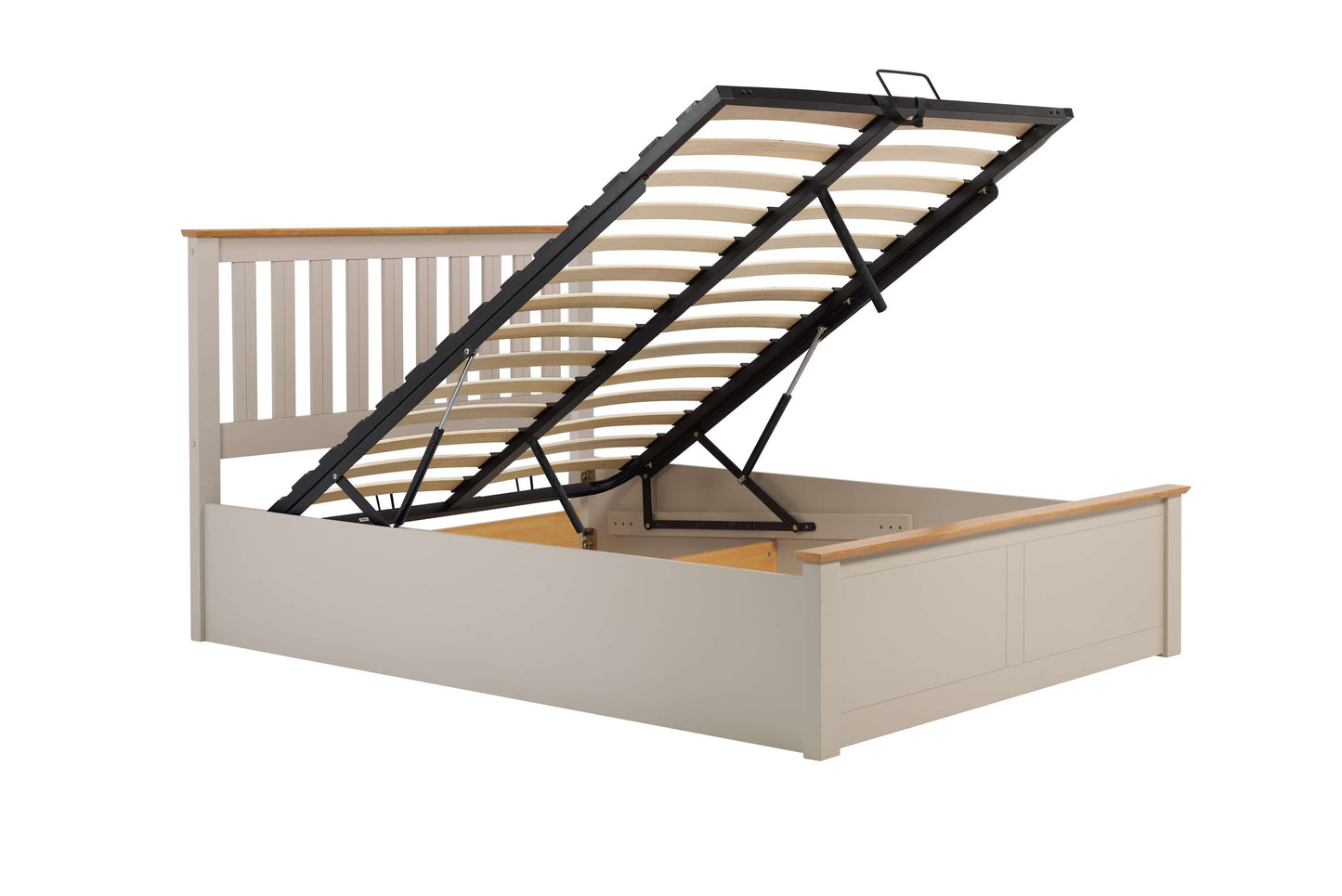 Phoenix Pearl Grey Ottoman Storage Bed