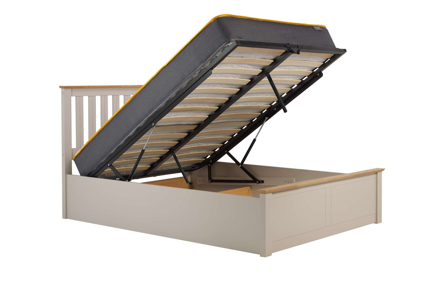 Phoenix Pearl Grey Ottoman Storage Bed