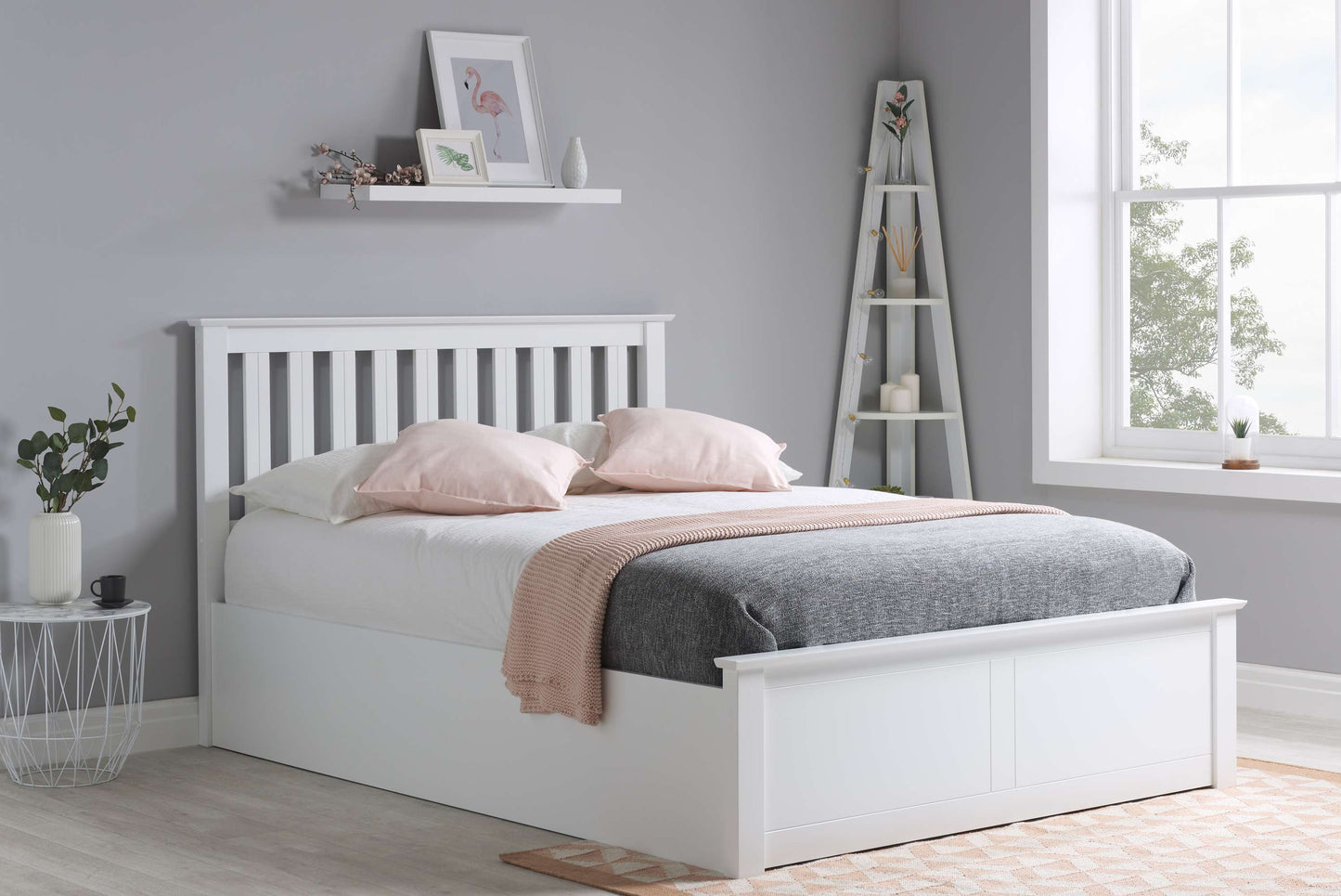 Phoenix White Ottoman Storage Bed