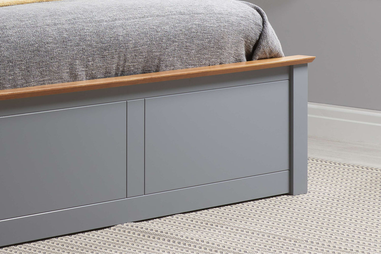 Phoenix Stone Grey Ottoman Storage Bed