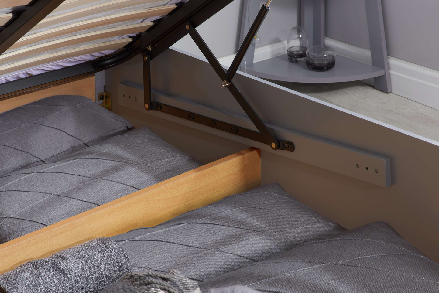 Phoenix Stone Grey Ottoman Storage Bed