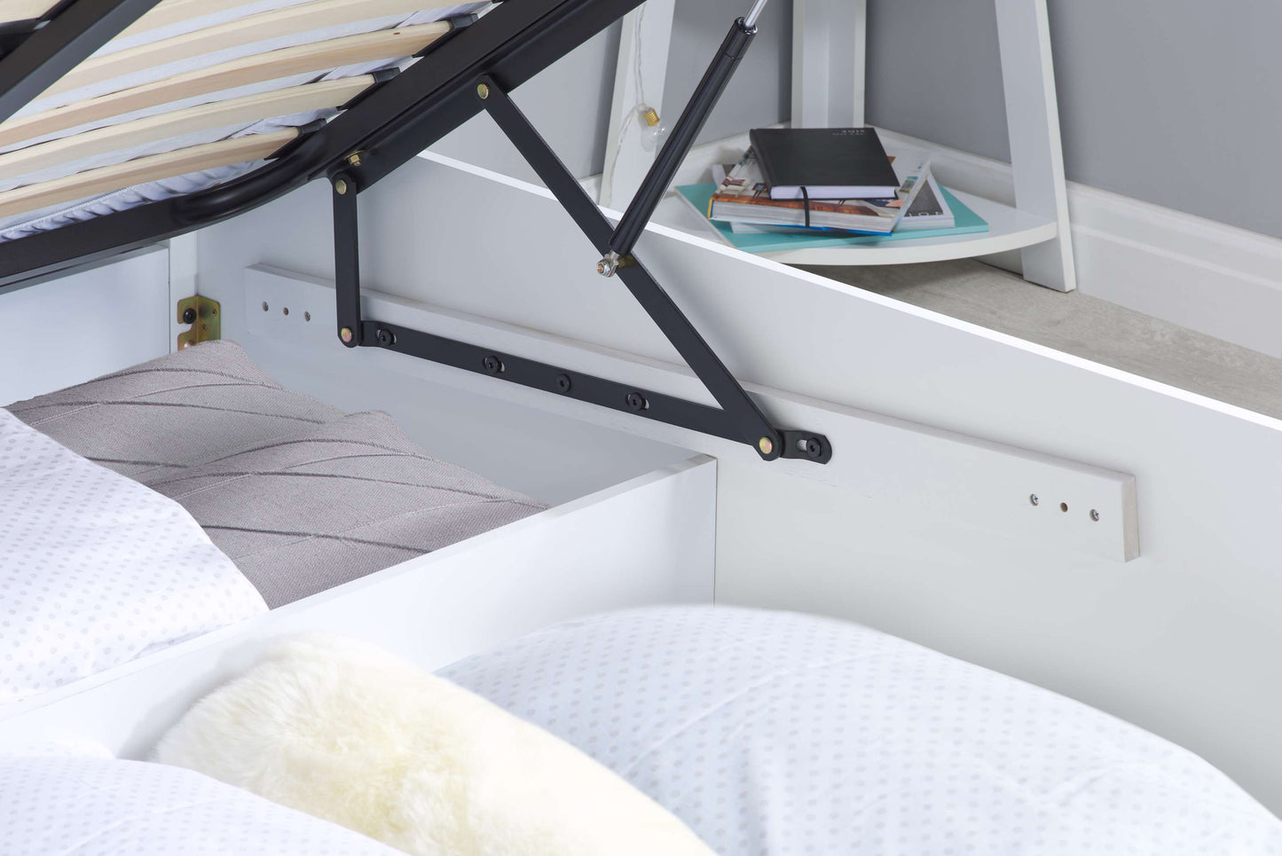 Phoenix White Ottoman Storage Bed