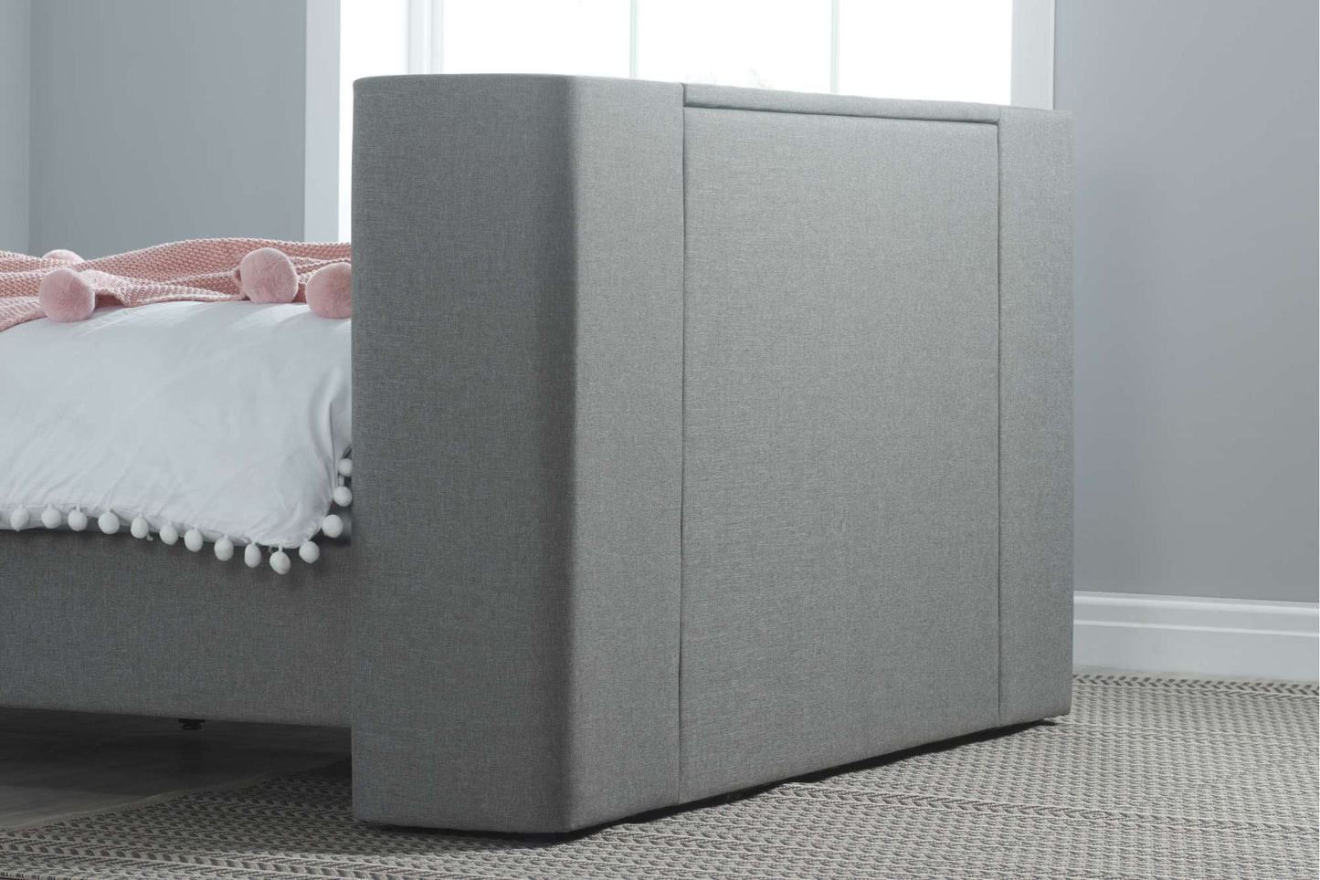 Plaza Grey Fabric TV Bed