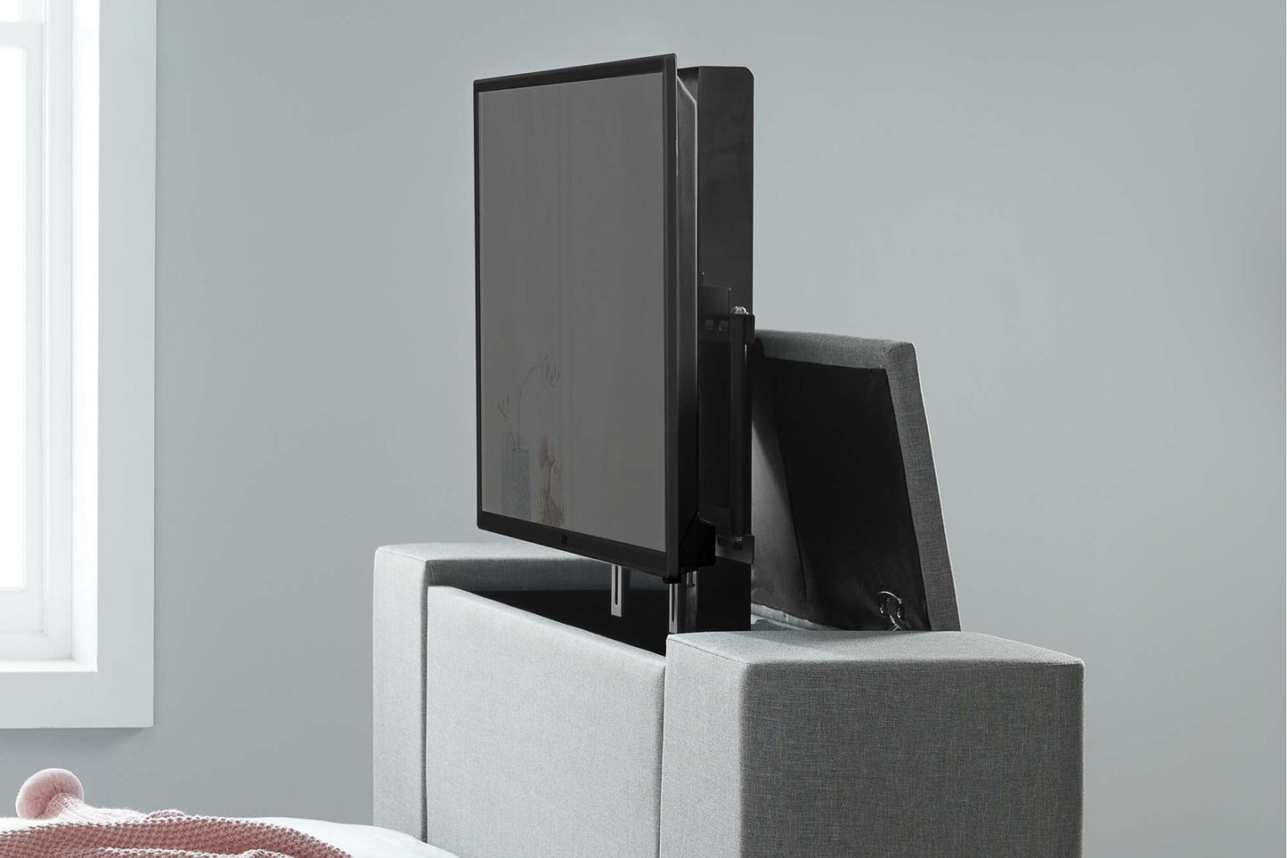 Plaza Grey Fabric TV Bed