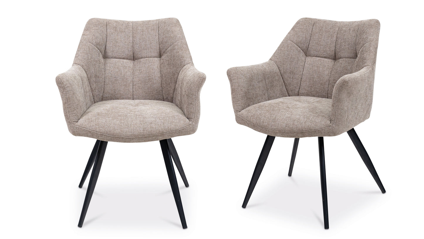 Elmstead 1.8m Medium Elm Veneer Table Set + 6x Willow Fabric Dining Chairs