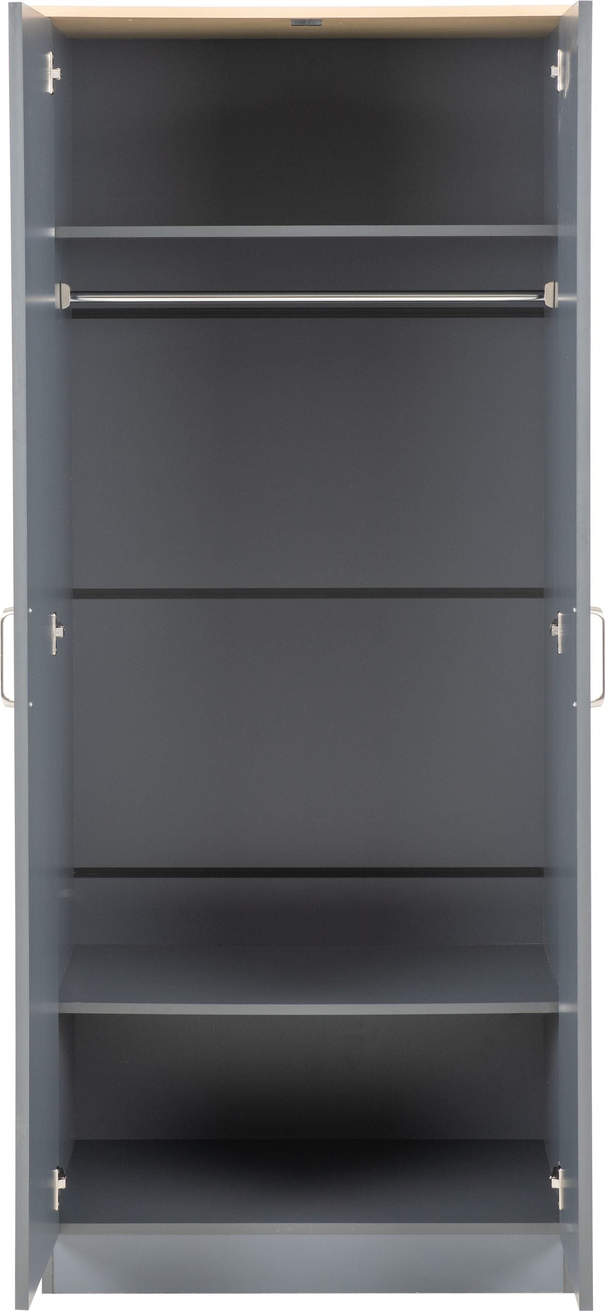 Portland Trio White/Grey/Oak Effect 2 Door Wardrobe Bedroom Set
