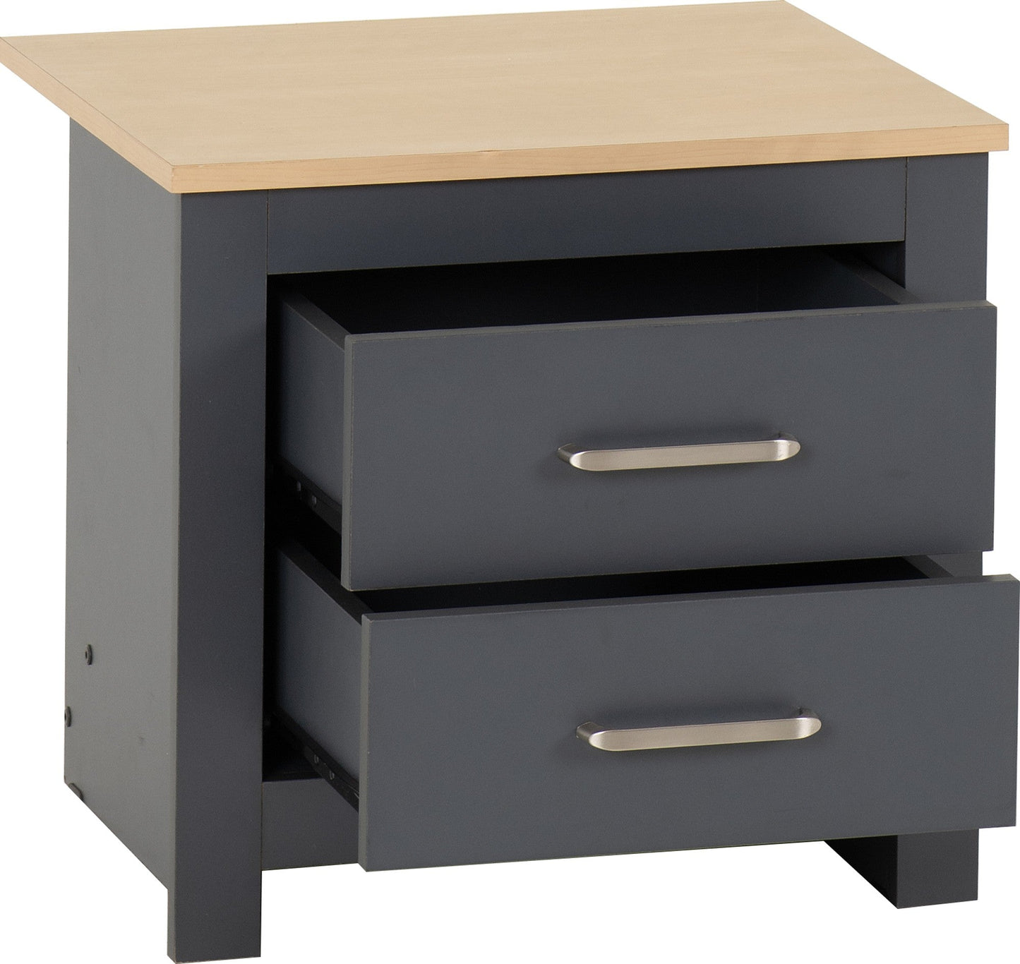 Portland Trio White/Grey/Oak Effect 2 Door Wardrobe Bedroom Set