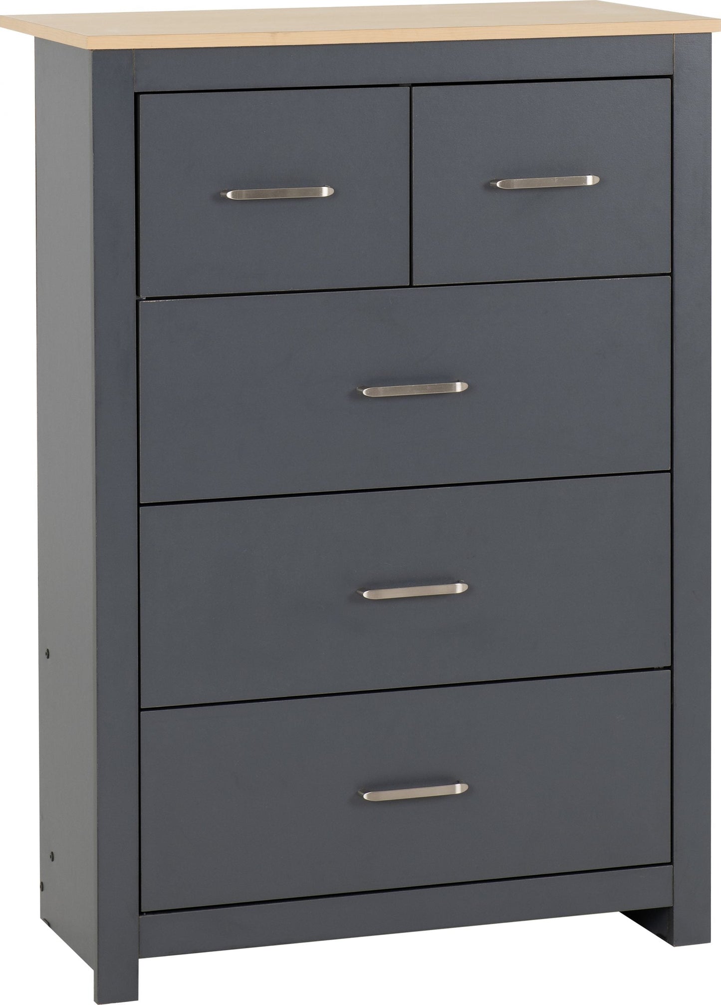 Portland Trio White/Grey/Oak Effect 2 Door Wardrobe Bedroom Set