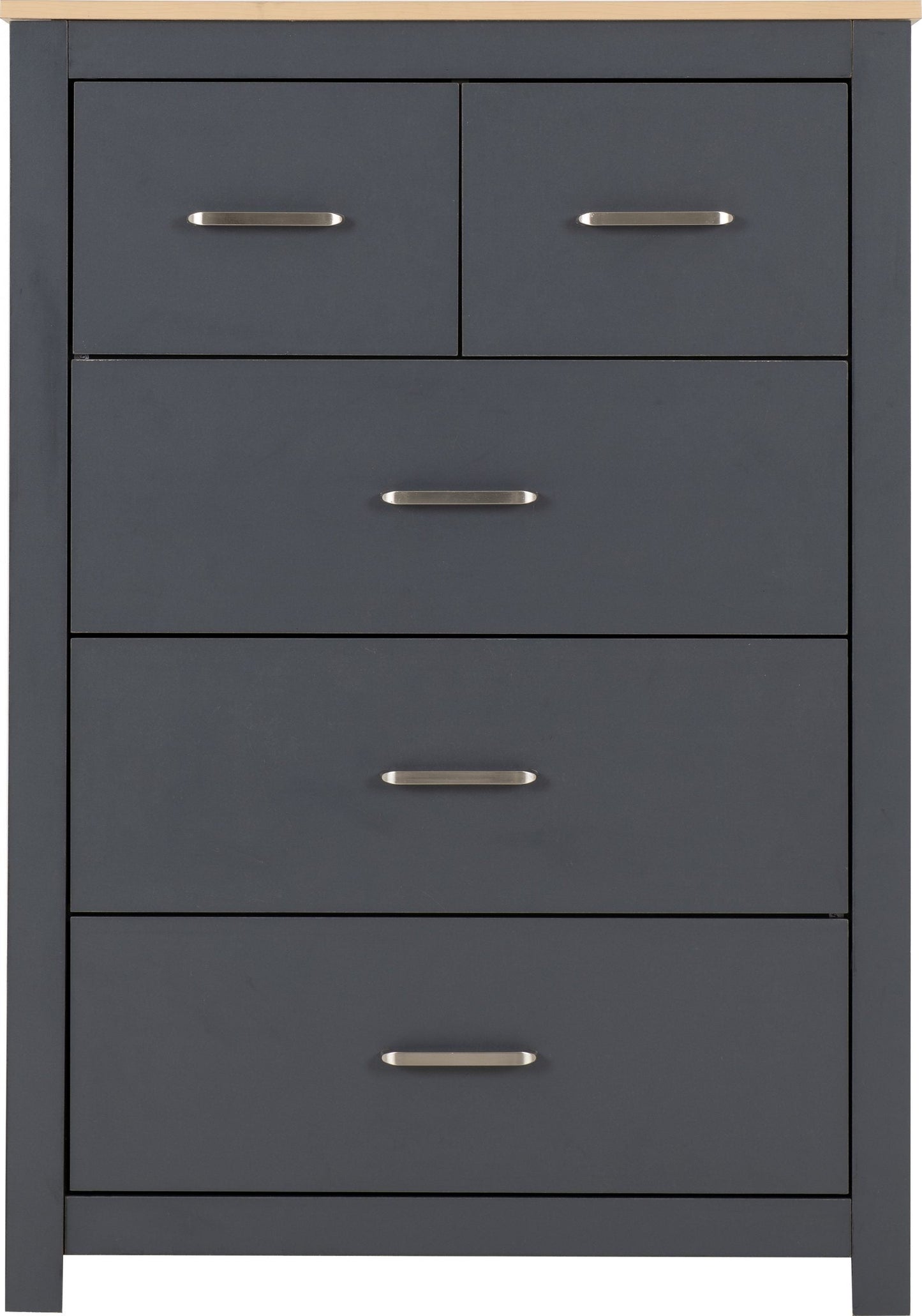 Portland Trio White/Grey/Oak Effect 2 Door Wardrobe Bedroom Set