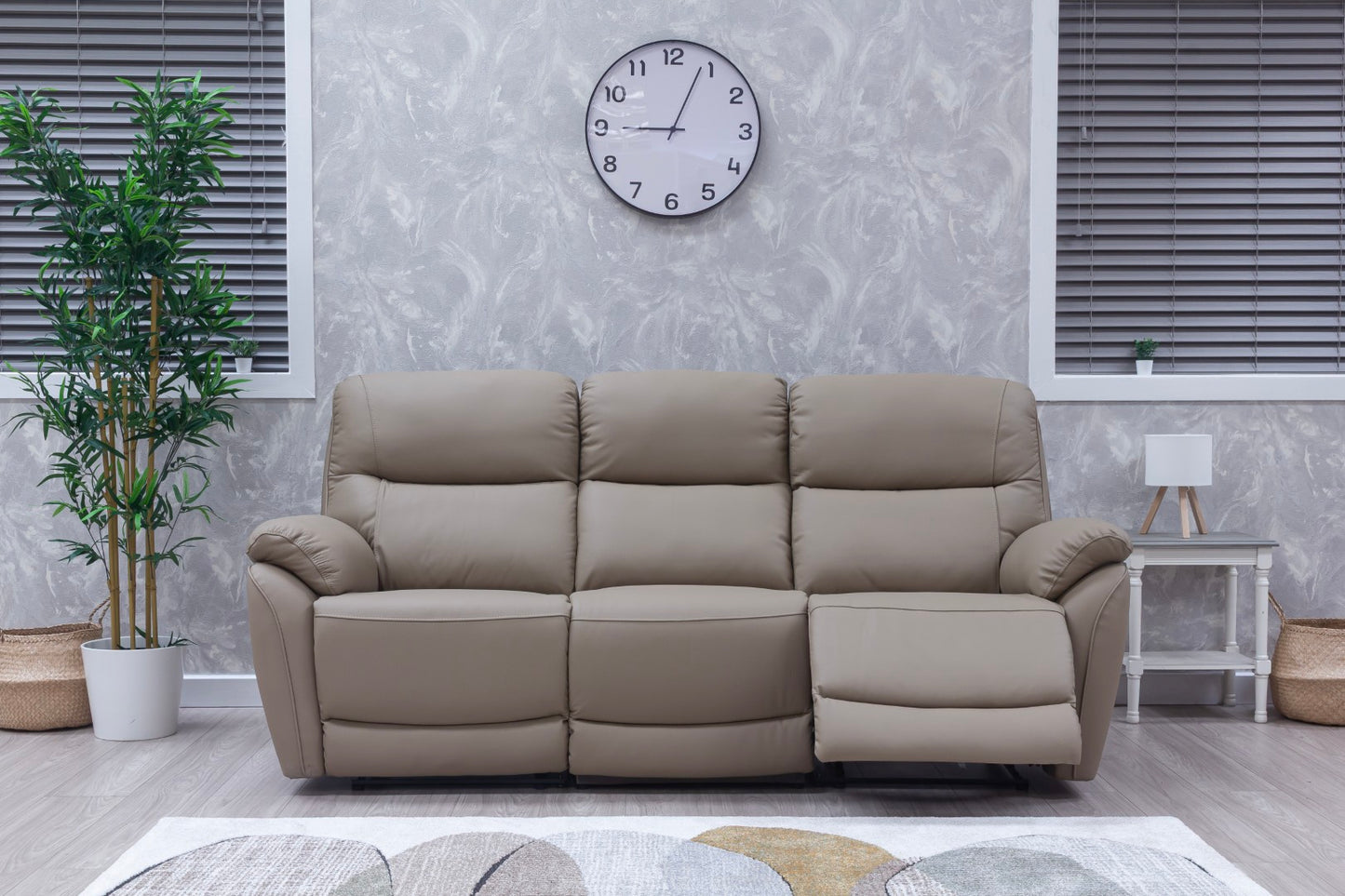 Pandora Half Leather Bisque Recliner Sofas