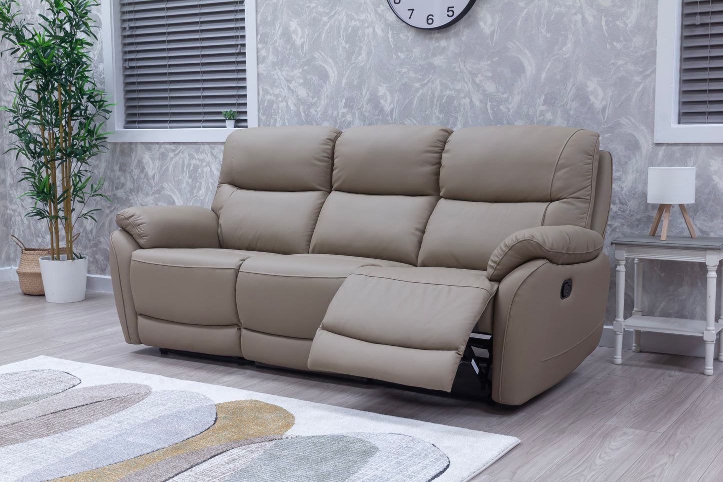 Pandora Half Leather Bisque Recliner Sofas