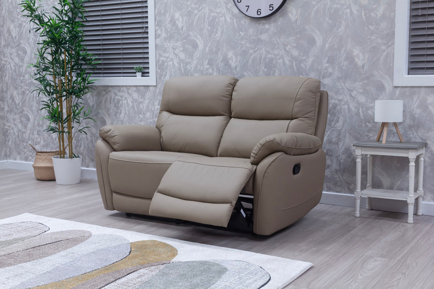 Pandora Half Leather Bisque Recliner Sofas