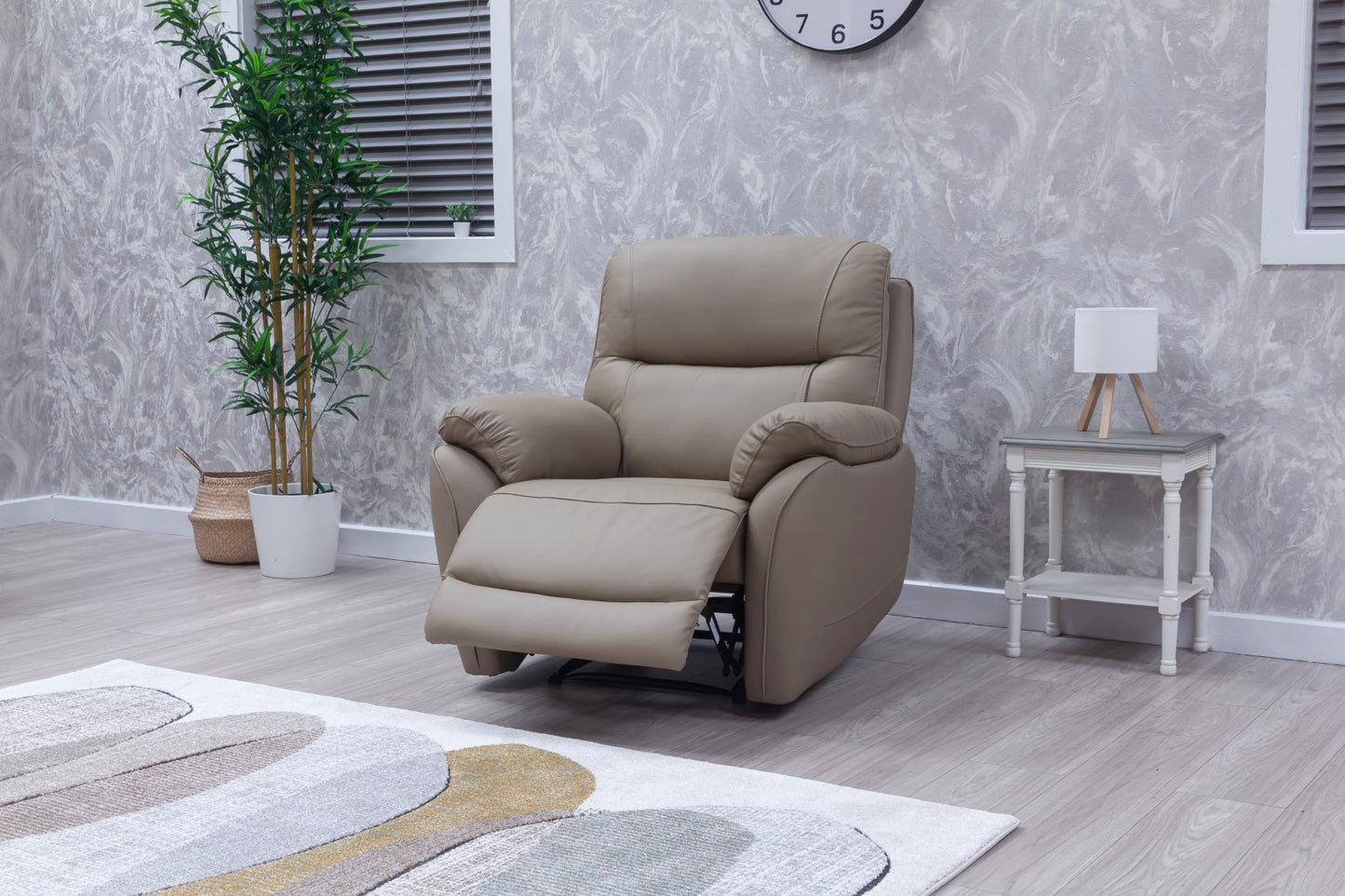 Pandora Half Leather Bisque Recliner Sofas