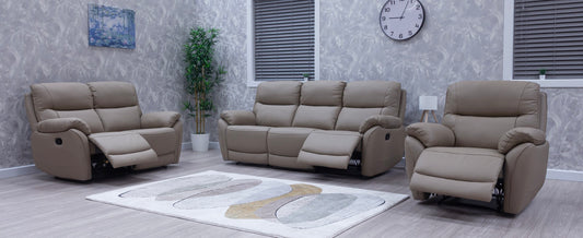 Pandora Half Leather Bisque Recliner Sofas