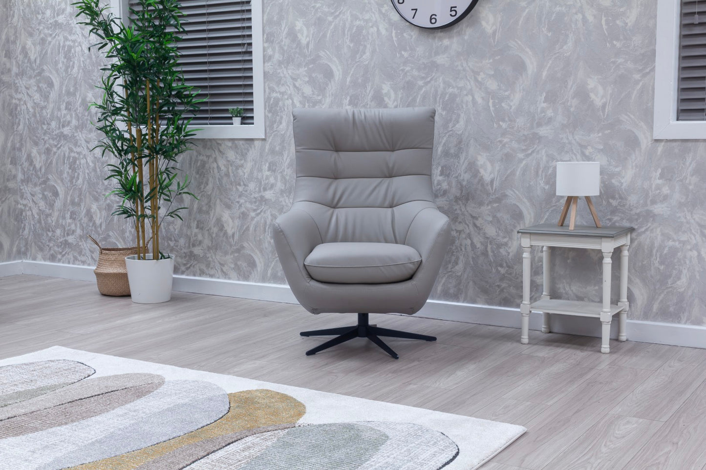 Pandora Half Leather Pearl Grey Recliner Sofas