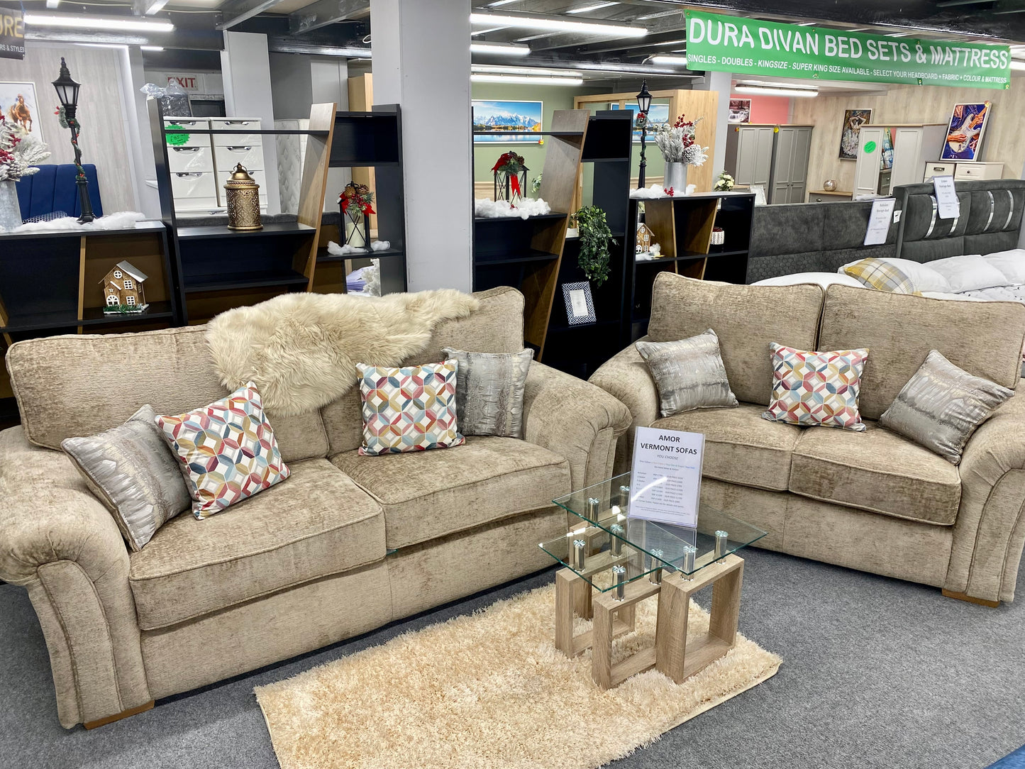 Vermont Fabric 3+2+1 Sofas