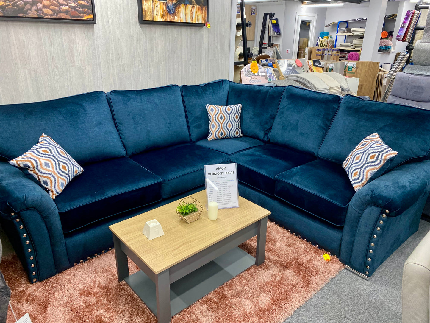 Vermont Fabric 3+2+1 Sofas