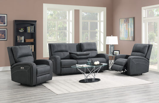 Galway Recliner Sofas - Gunmetal Grey Fabric