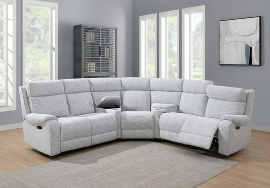 Athena Power 3 Seat Recliner Corner Sofas - Ice Fabric