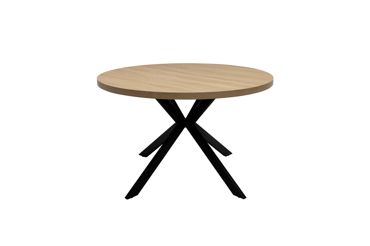 Willow 1.2m Light Oak Round Dining Table Set + Ashton Stone Fabric Dining Chairs